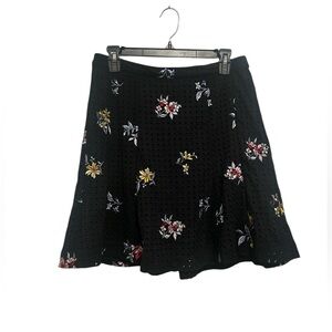 Eyelet Skirt with Floral Embroidery